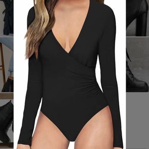 Mango pop Deep V Bodysuit
